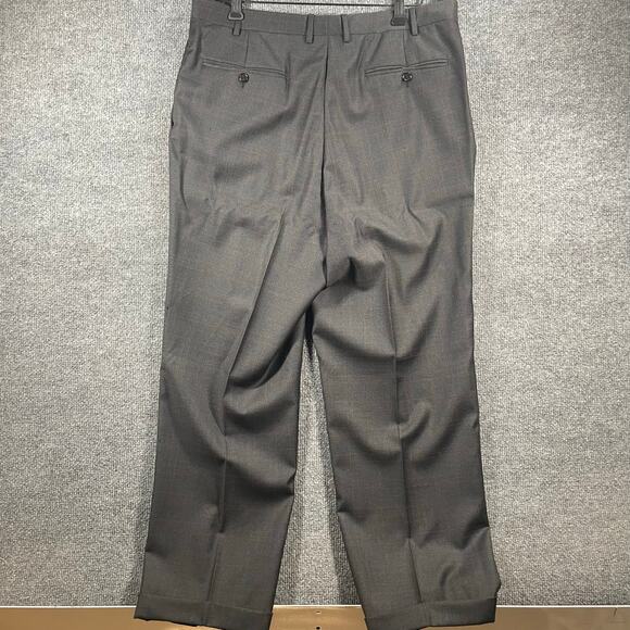 Canali Wool Dress Pants Men's 57R (35X27) Gray Window Pane Italian Made READ - Picture 9 of 13